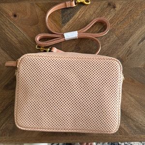 NEW Clare V Midi Sac Perforated Blush Leather Crossbody